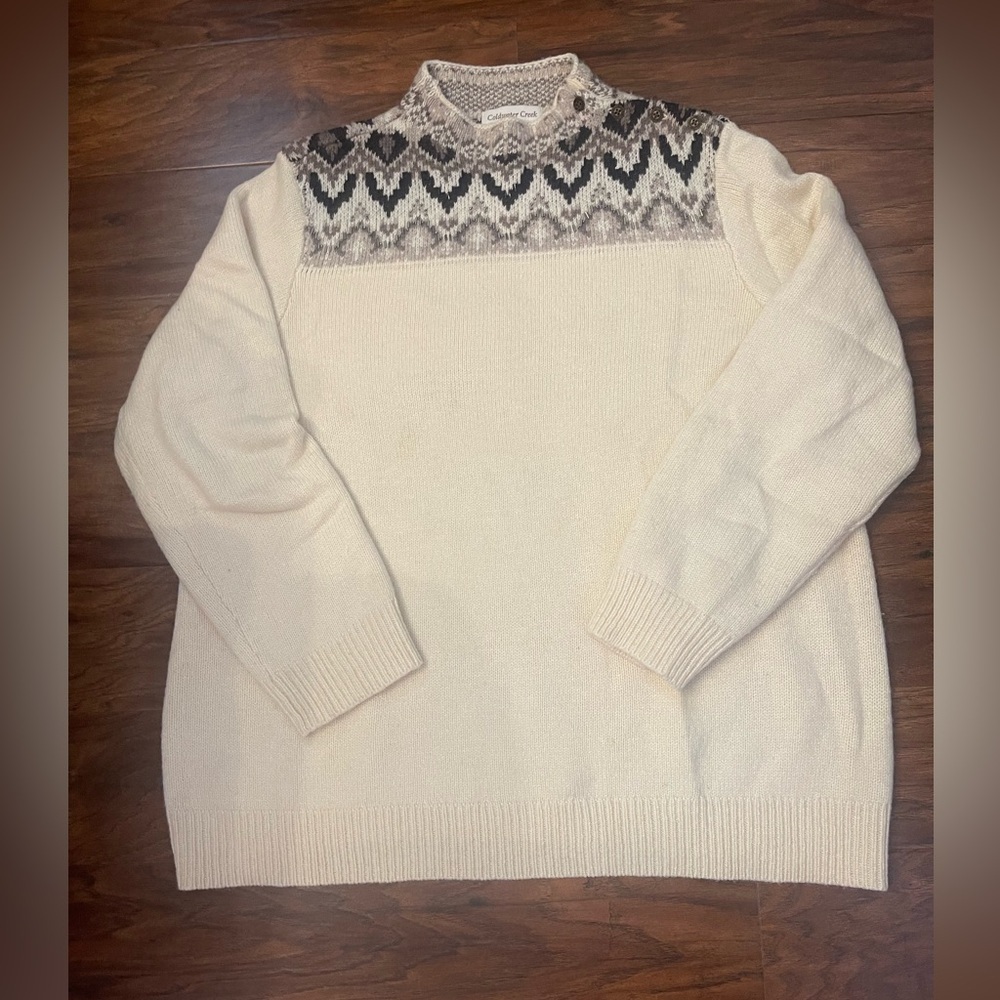 Coldwater Creek Mock Neck Wool Blend Sweater Size 1X